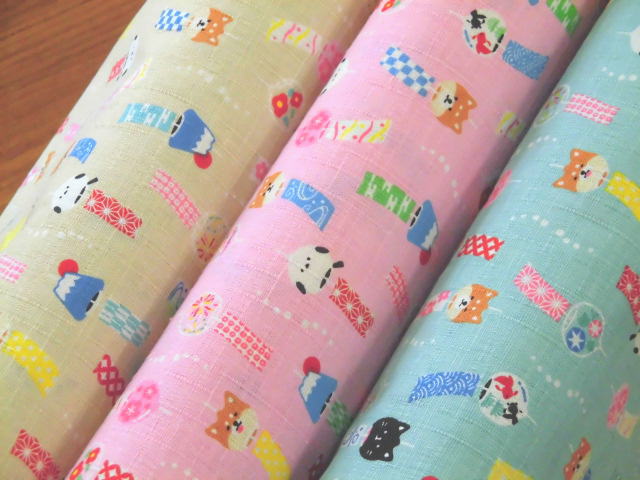 和柄 ドビー織 コットン生地 布 ワモノガタリ 風鈴柄 AP52106−1 商用利用可能