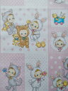 コットン シーチング生地 布 入園入学 女の子柄 puni puni CANDY ぷにぷにキャンデイ ブロック柄 PN1200-11A QUILT GATE キルトゲイト 商用利用可能