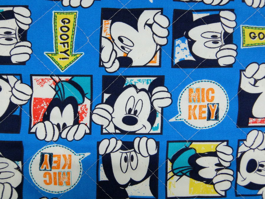 GRQ1070-1A キャラクター キルティング生地 布 ディズニー ミッキーマウス 2019年 入園入学 レッスンバッグ 体操着入れ 巾着袋に 商用利用不可