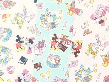 Aメーカー完売キャラクター ダブルガーゼ生地 布 ディズニー ミッキーマウス&フレンズおしり G7382−1 2019年 商用利用不可