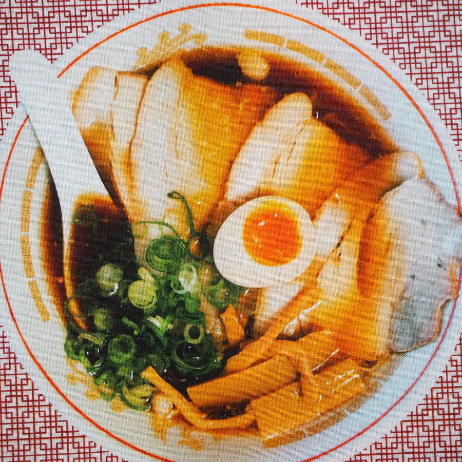 シーチング生地 布 美味しいラーメン 拉麺 DP-YS-017-A-a ヨシカワ×さらさ コラボ インクジェットプリント 商用利用可能