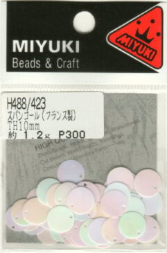 ミユキ MIYUKIビーズアクセサリー高級スパンコールトップホール 10mm商品番号H488/423
