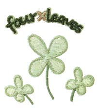 C702-70207 ナチュラルワッペン アップリケ 四つ葉のクローバー four leaves 刺しゅうワッペン C702−70..