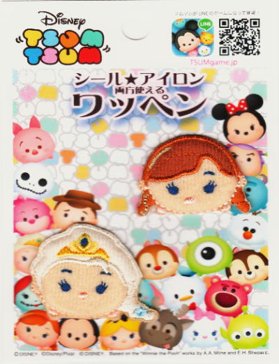 D01Y0482 キャラクターワッペン アップリケ 【キャラクター】　TSUM　TSUMツムツムアナ＆エルサD01Y0482和洋裁材料 ワッペン・アップリケ キャラクター