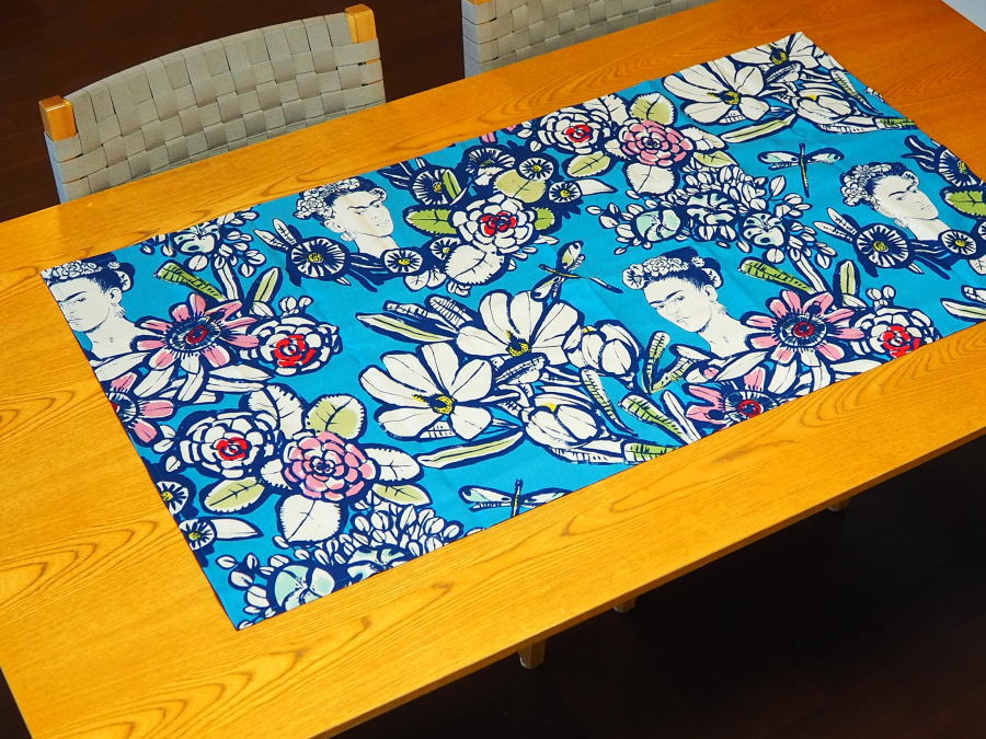 フリークロス 約55×105cm 生地 布 USAコットン Cactus Flower 8359B Blue フリーダ アレキサンダーヘンリー 商用利用可能