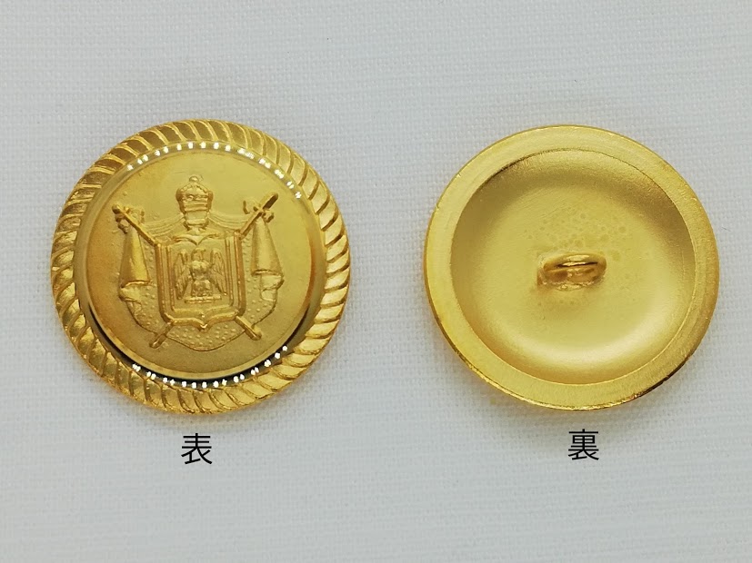 エンブレム柄 メタルボタン M-1484-02ゴールド 直径23mm バラ売り ネコポス発送可能