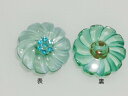 クリスタル風 ビジューフラワーボタン 現品限り 29562クリアアクアマリン 直径18mm バラ売り ネコポス発送可能