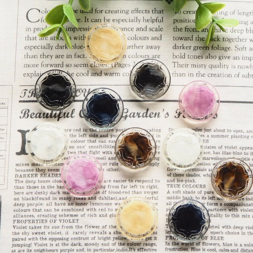 マーブル模様ボタン クリアタイプ現品限り 7830 直径18mm バラ売り ネコポス発送可能