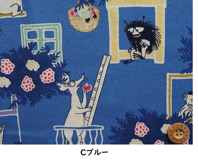 メーカー完売　コットンリネン キャンバス キャラクター生地 布 ムーミン 窓辺 G12...
