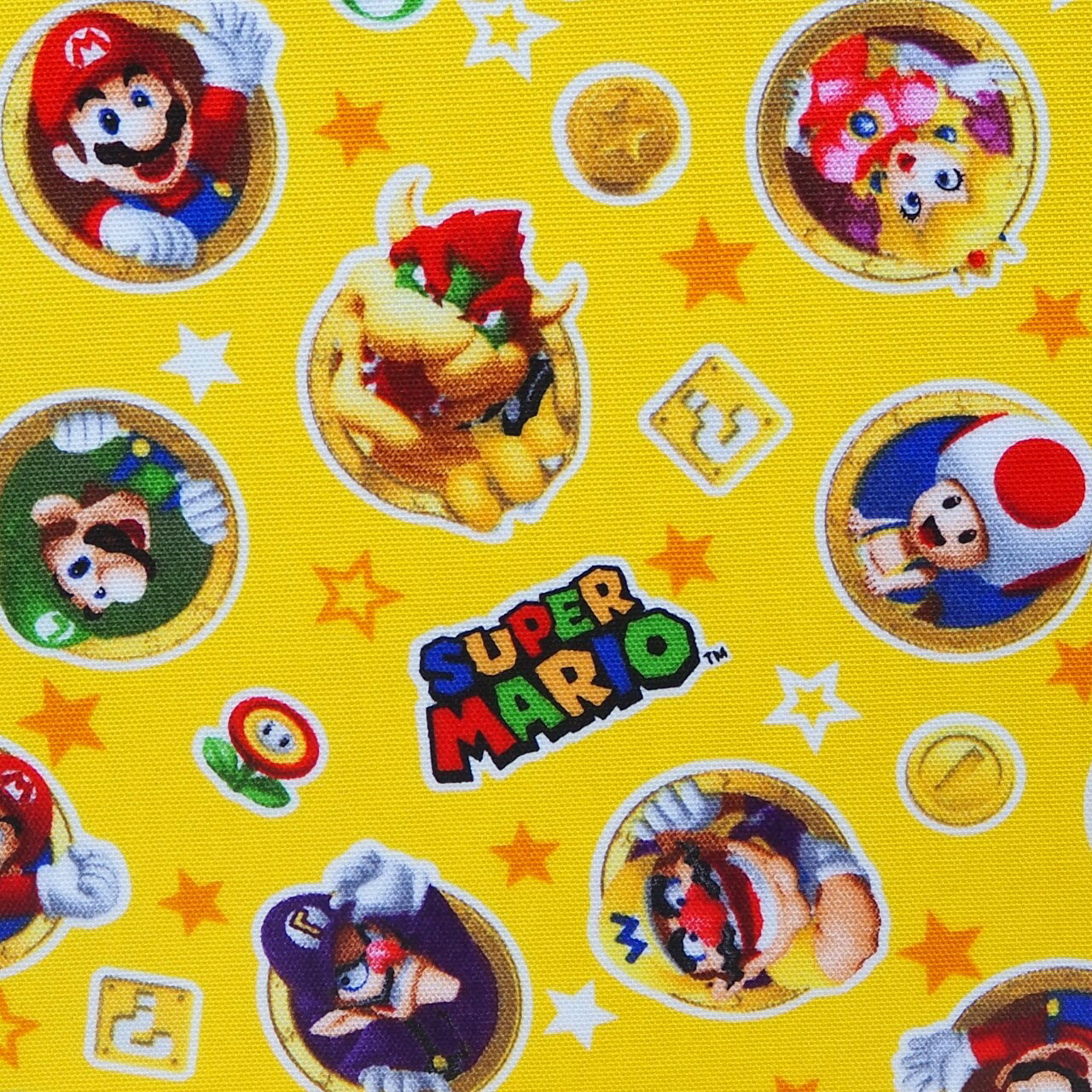 メーカー完売　キャラクター ラミネート生地 スーパーマリオブラザーズ コイン柄 GL9905（3041）−1Aイエロー 2022年 入園入学 商用利用不可