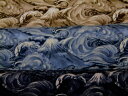 コットン シーチング生地 布 百華繚蘭 HR3560ー13 富士山と荒ぶる雲海 墨絵風QUILT GATE キルトゲイト 商用利用可能
