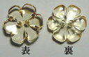クリア フラワーボタン 花形 現品限り T-1049-41 薄オレンジ 直径21mm バラ売り ネコポス発送可能