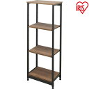 ラック 棚 収納 スチール ウッドラック 幅42cm 4段 ブラウン SWR-4212送料無料 収納 ラック 収納ラック 木製 シェルフ ウッディラック 棚 収納棚 ディスプレイラック 幅40 幅40cm 四段 リビング 1人暮らし アイリスオーヤマ