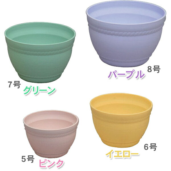【週末限定！最大P5倍】フィセルポット 6号 ピンク・イエロー・グリーン・パープル