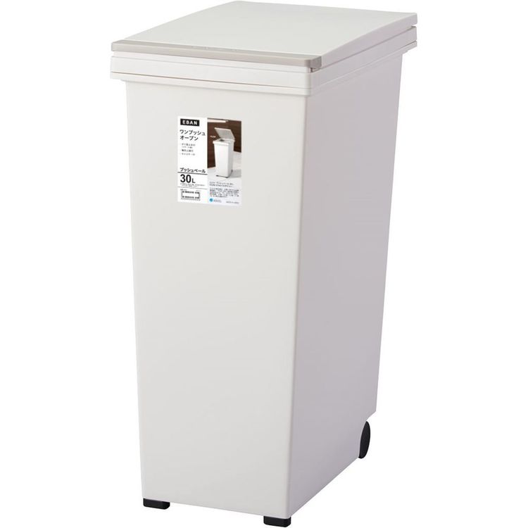 ゴミ箱 インテリア ダストボックス エバン プッシュペール30L ホワイト A6012プッシュペール ゴミ箱 屋内ペール キッチン ダストボックス シンプル スタイリッシュ プッシュ式 ゴミの分別 捨てやすい 【B】