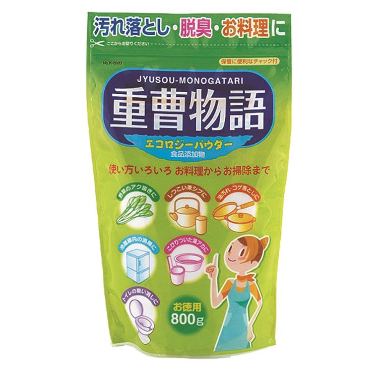 洗剤 ナチュラルクリーニング 炭酸水素ナトリウム 重曹物語 800g K-2020食品添加物 茶渋 油汚れ 湯アカ コゲ落し 洗濯 安心安全 紀陽除虫菊