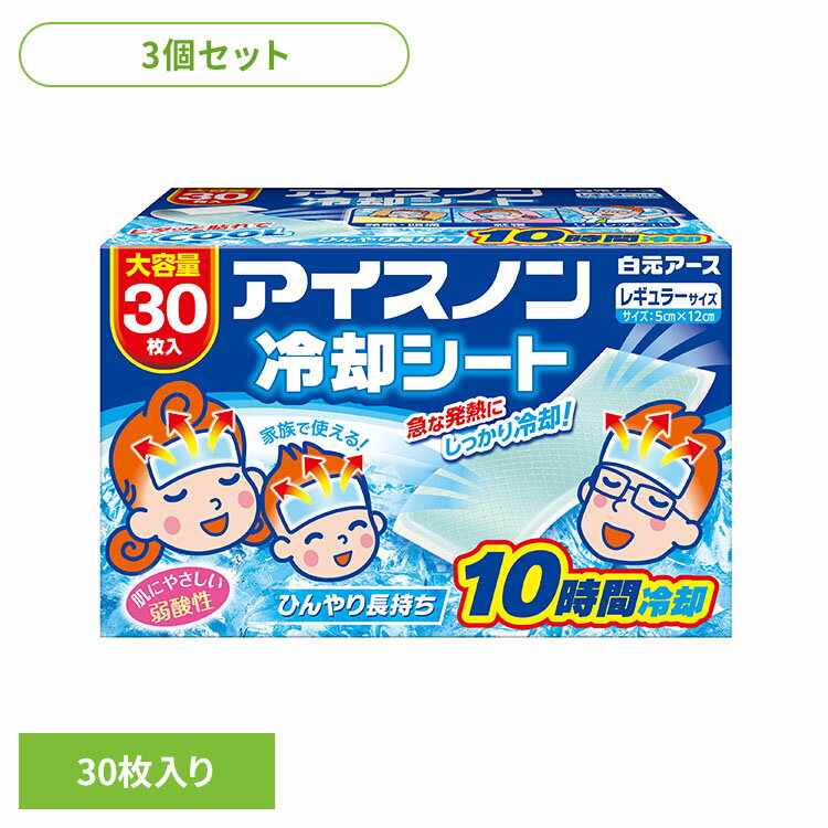 【3個】アイスノン 冷却シート 冷却 アイスノン 冷却シート アイスノン 冷却シート 冷却 発熱 熱中症 頭痛 大容量 ひんやり 暑さ対策 はくげんあーす 白元アース