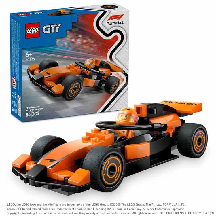 �쥴 LEGO 60442 CITY ���ƥ� F1 ���ե�� �ޥ��顼��� �졼������ �ɥ饤�С� F1(R) McLaren �졼�������ȥɥ饤�С� 6044...