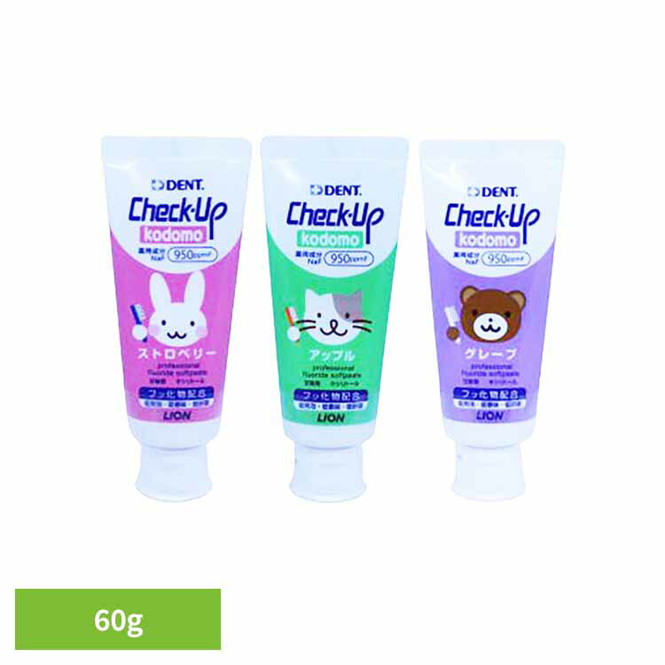 チェックアップコドモ 60g オーラルケア デンタルケア 歯ブラシ 歯みがき むし歯 ホワイトニング 歯磨き粉 口臭 口腔ケア 白い歯 ライオン歯科材株式会社 ストロベリー アップル グレープ