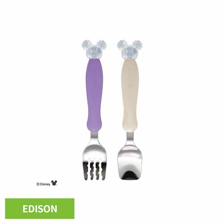 フォーク＆スプーン ディズニー ミッキークリスタル KJ280188フォーク＆スプーン エジソン エジソンママ EDISON EDISONmama スプーン フォーク ミッキー ディズニー ベビー エジソン販売