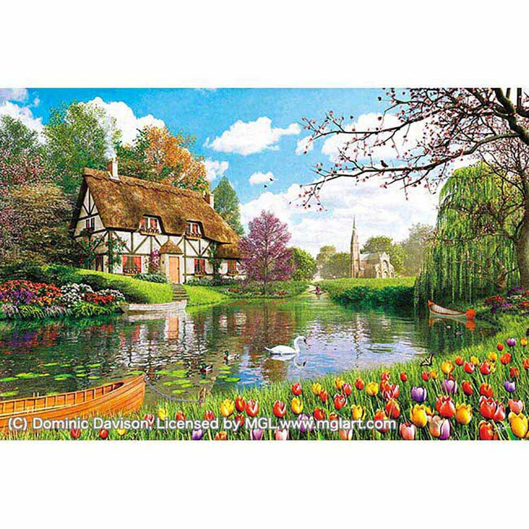 1000ピース ブルーミングウォーターウェイ 1000-922イギリス コテージ 1000ピース ジグソーパズル アップルワン...