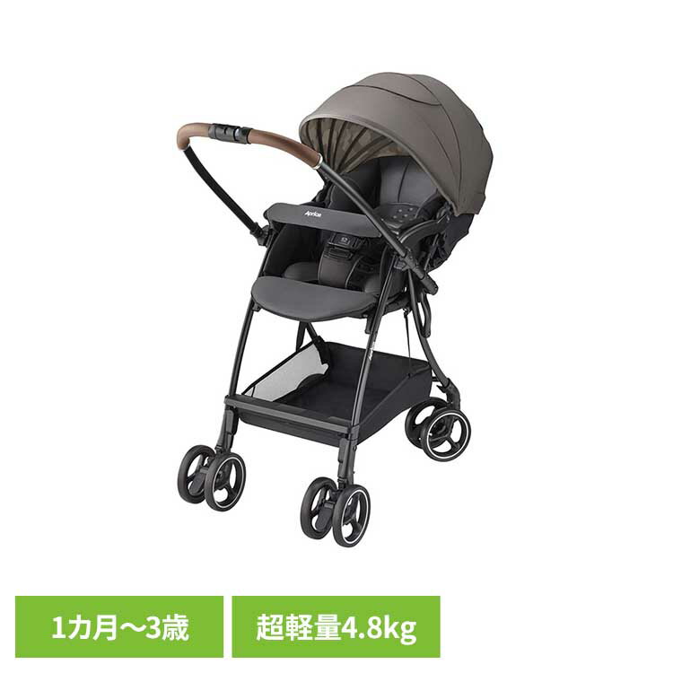 Strollers - ラクーナエアー プラス グレー アップリカ ベビーカー 簡単 ファーストベビーカー A型ベビーカー ベビー用品 Aprica