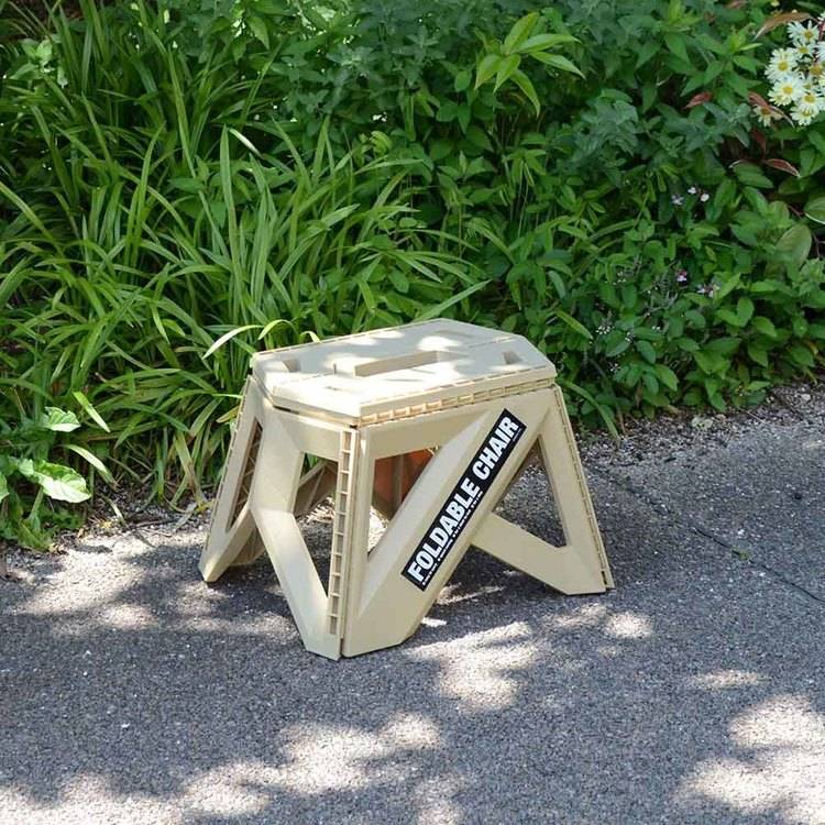 bclフォーダブルチェア 23cm チェア 耐荷重100kg 踏み台 脚立 折りたたみ キャンプ 車載 洗車 釣り アウトドア bcl タン ブラック kyarahouse-10154111 こどもラボ サンプル画像2