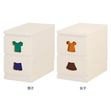 【送料無料】【子供用 チェスト】【日本製】【完成品】おかたづけしたくなるチェスト 2杯【2段 子供服 キッズ 収納用品 タンス】 TSC-29LBW 男子・女子【代引不可】【TD】