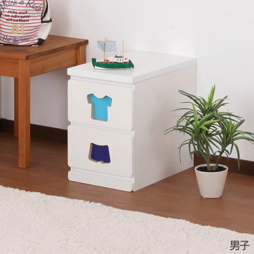 【送料無料】【子供用 チェスト】【日本製】【完成品】おかたづけしたくなるチェスト 2杯【2段 子供服 キッズ 収納用品 タンス】 TSC-29LBW 男子・女子【代引不可】【TD】