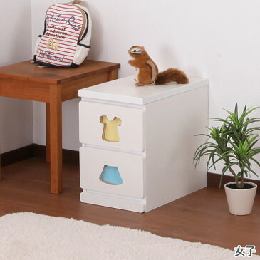 【送料無料】【子供用 チェスト】【日本製】【完成品】おかたづけしたくなるチェスト 2杯【2段 子供服 キッズ 収納用品 タンス】 TSC-29LBW 男子・女子【代引不可】【TD】