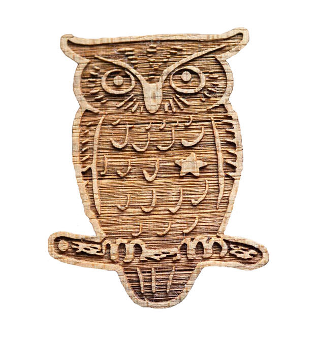 【木tch】クルミの木・ブローチ fukuro（フクロウ）