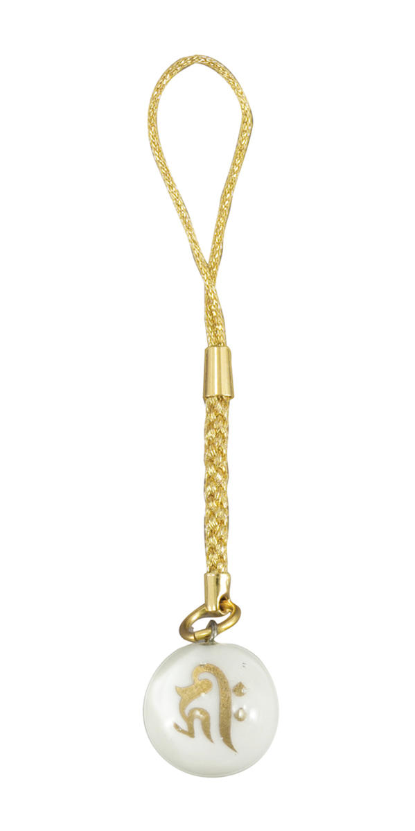 金箔入　梵字ガラス根付　千手観音菩薩