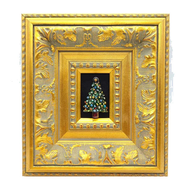 【現品限り！一点物】【UncleZ】七宝焼クリスマスツリー飾り額(2025A)