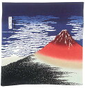むす美　浮世絵ちりめん友禅 風呂敷(三巾・104cm） 赤富士