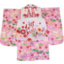 七五三 お祝い 着物 3歳 被布セット 1点物【販売品】(着物/伊達衿付き 被布着 襦袢/刺繍半衿付き)桃色 ピンク 桜 鞠 正月 ひな祭り 節句 お参りなどに 753 女の子