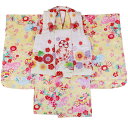 七五三 お祝い 着物 3歳 被布セット 1点物【販売品】(着物/伊達衿付き 被布着 襦袢/刺繍半衿付き)黄色 イエロー 桜 梅 正月 ひな祭り 節句 お参りなどに 753 女の子(4)