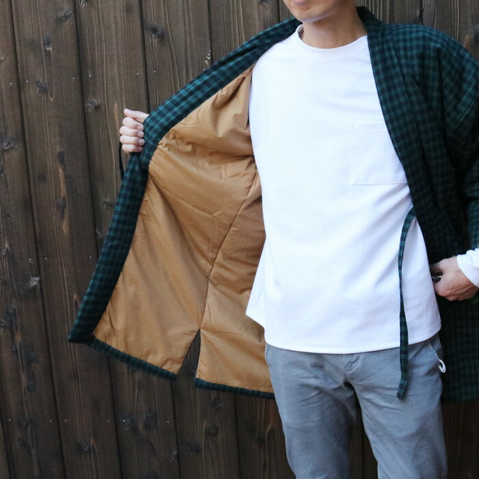 【中綿入り】男女兼用 はんてん 丹前（どてら）ポケット付き さらっと着れる日本のあったか着 部屋着 ルームウェア 男性 女性 半纏