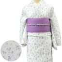 レース着物 花柄【限定品01】ラッセルレース 着物 袷着物 白 紫 ホワイト パープル 夏着物 春着物 浴衣 通年 総レース レトロ モダン ラッセル レース ...