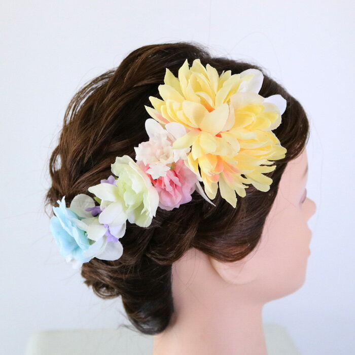 髪飾り ワイヤー 日本製 フラワー 花 着物 振袖 成人式 卒業式 和装 洋装 浴衣
