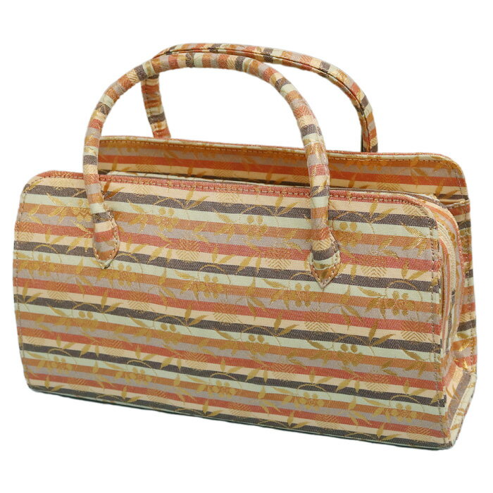 【訳あり】利休バッグ(08A010) 金襴 縞 文様 和装バッグ