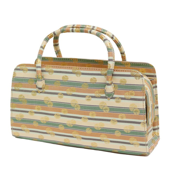 【訳あり】利休バッグ(08A017) 金襴 縞 文様 和装バッグ