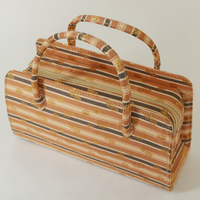 【訳あり】利休バッグ(08A043) 金襴 縞 文様 和装バッグ