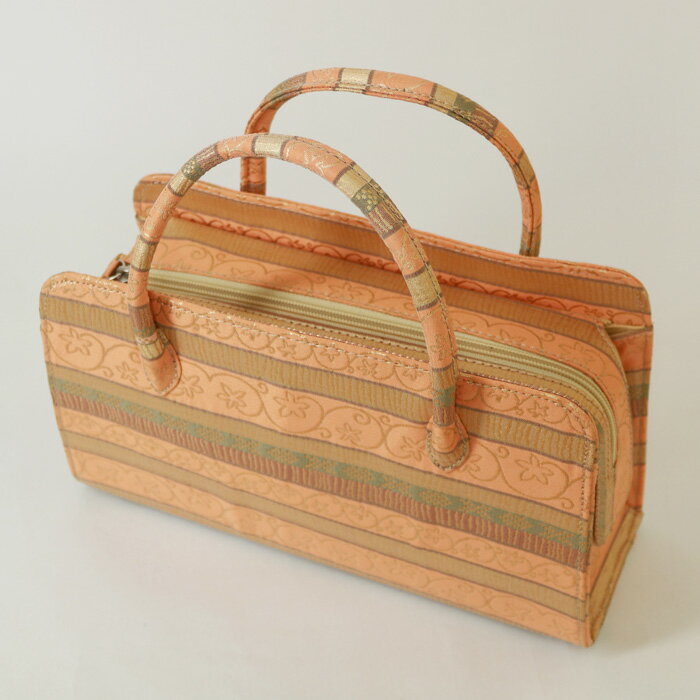 【訳あり】利休バッグ(08A046) 金襴 縞 文様 和装バッグ