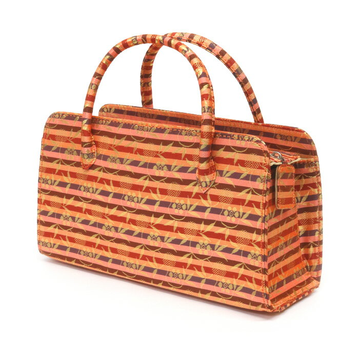 【訳あり】利休バッグ(0222A01) 金襴 縞 文様 和装バッグ