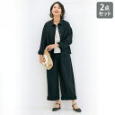 セットアップ 40代 50代 60代 70代 80代 ミセスファッション シニアファッション 大人 おしゃれ レディース 春夏 服 / 麻綿混ギャザーデザインセ...
