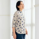 プルオーバー 40代 50代 60代 70代 ミセスファッション シニアファッション 大人 おしゃれ レディース 春夏 服 / ドット柄切替えプルオーバー