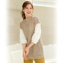 ベスト 40代 50代 60代 70代 ミセスファッション シニアファッション 大人 おしゃれ レディース 春夏 服 / 麻混透かし編みニットベスト