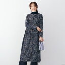 ワンピース きれいめ おしゃれ 秋冬 40代 50代 60代 70代 ミセスファッション シニアファッション / リーフプリント ゆったり ワンピース