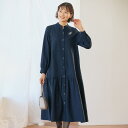 ワンピース きれいめ おしゃれ 春 秋冬 ミセス シニア ファッション 40代 50代 60代 70代 キーネックティアードワンピース