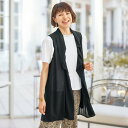 ベスト ジレ レディース おしゃれ 春夏 ミセス シニア ファッション 40代 50代 60代 70代 ドレープ衿 さらさらメッシュジレ